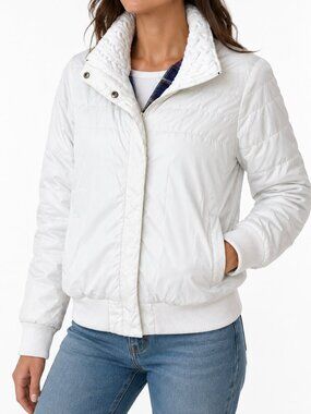 Roxy White Lightweight Puffer Jacket LARGE